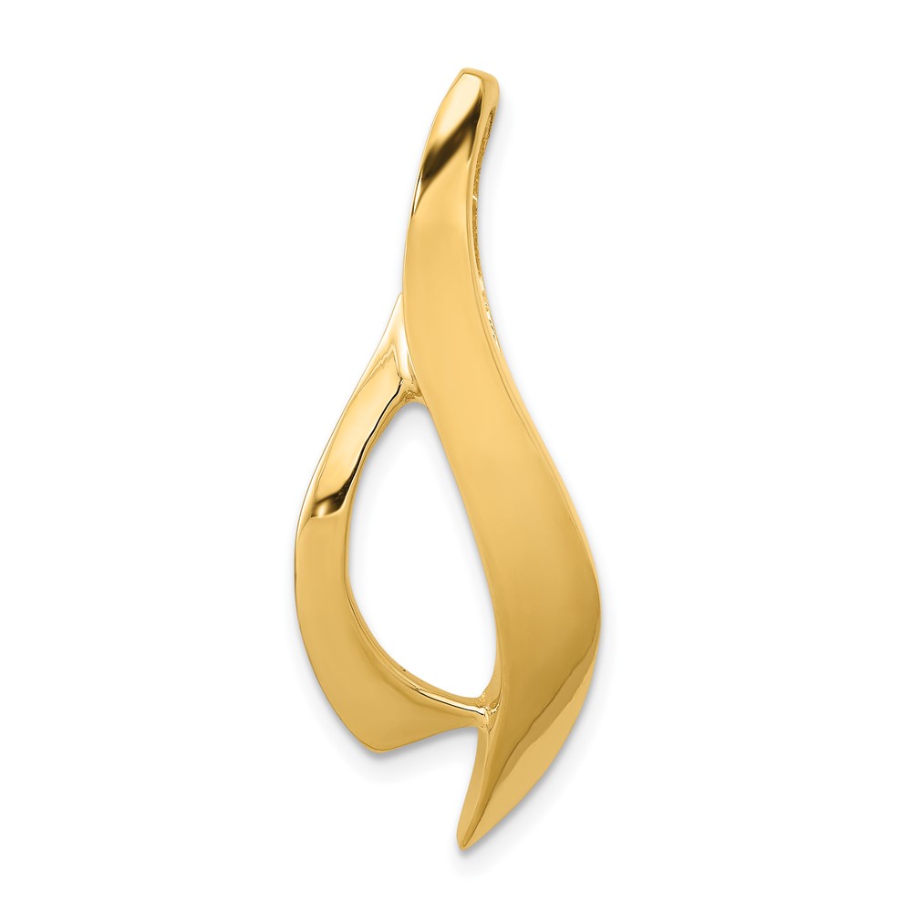 14K Yellow Gold Polished Slide Fits Up to 6mm Regular Fancy Reversible Omega