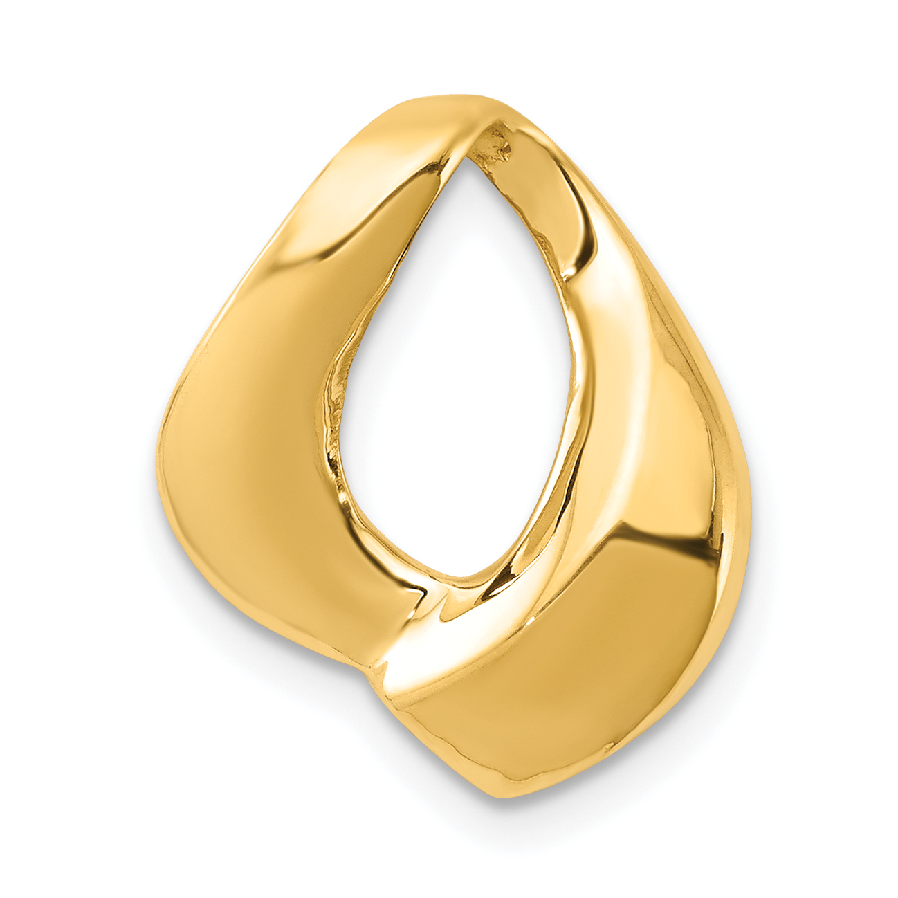14K Polished Slide Fits up to 6mm Regular/8mm Fancy or Reversible Omega (SL290)