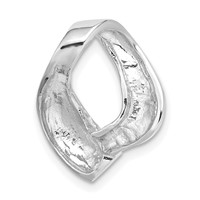 14K White Gold Polished Slide Fits Up to 6mm Regular 8mm Fancy Or Reversible Omega view 3