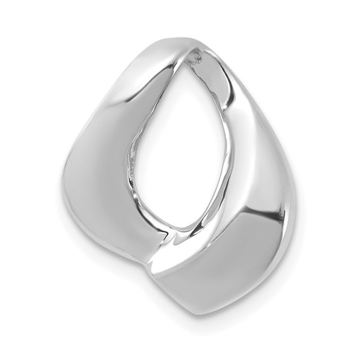 14K White Gold Polished Slide Fits Up to 6mm Regular 8mm Fancy Or Reversible Omega