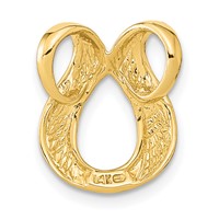 14K Polished Slide Fits Up to 2mm Regular 4mm Fancy Or Reversible Omega view 4