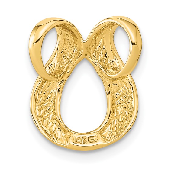 14k Polished Slide Fits up to 2mm Regular/4mm Fancy or Reversible Omega