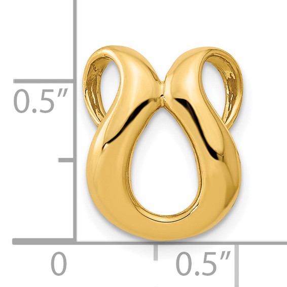 14k Polished Slide Fits up to 2mm Regular/4mm Fancy or Reversible Omega