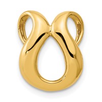 14K Polished Slide Fits Up to 2mm Regular 4mm Fancy Or Reversible Omega view 1
