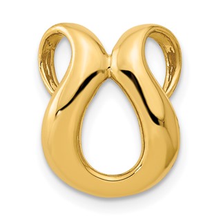 14k Polished Slide Fits up to 2mm Regular/4mm Fancy or Reversible Omega