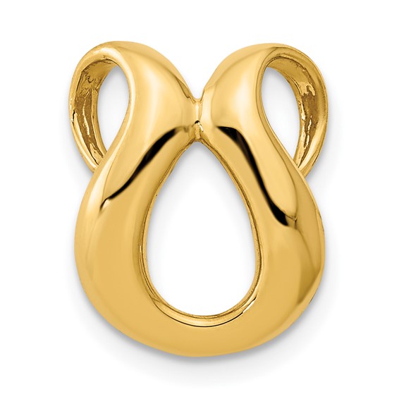 14k Polished Slide Fits up to 2mm Regular/4mm Fancy or Reversible Omega