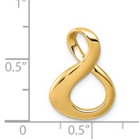 14K Yellow Gold Polished Slide Fits Up to 3mm Regular 6mm Fancy Or Reversible Omega view 3