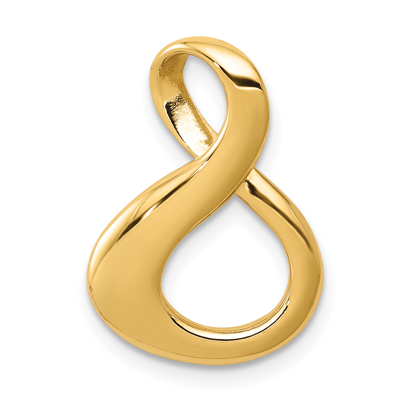 14k Polished Slide Fits up to 3mm Regular/6mm Fancy or Reversible Omega (SL292)