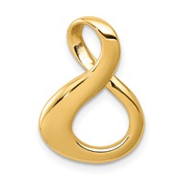 14K Yellow Gold Polished Slide Fits Up to 3mm Regular 6mm Fancy Or Reversible Omega view 1