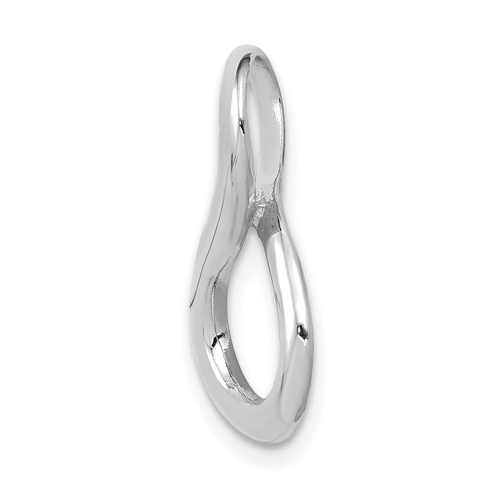14k White Gold Polished Slide Fits up to 3mm Regular/6mm Fancy or Reversible Omega (SL292W)