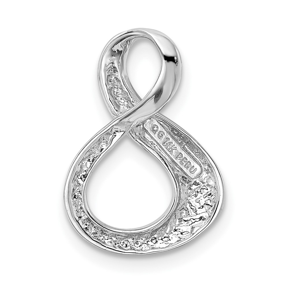 14k White Gold Polished Slide Fits up to 3mm Regular/6mm Fancy or Reversible Omega (SL292W)