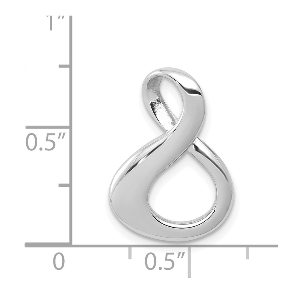 14k White Gold Polished Slide Fits up to 3mm Regular/6mm Fancy or Reversible Omega (SL292W)