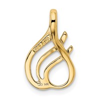 14K Yellow Gold Polished Slide Fits Up to 2mm Regular 4mm Fancy Or Reversible Omega view 3