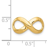 14K Yellow Gold Polished Infinity Slide Fits Up to 2mm Regular 3mm Fancy Or Reversible Omega view 4