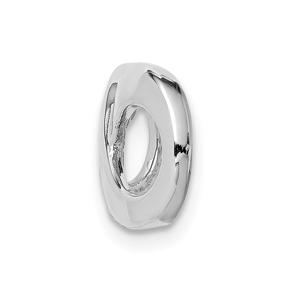 14k White Gold Polished Infinity Slide Fits up to 2mm Regular/3mm Fancy or Reversible Omega (SL295W)