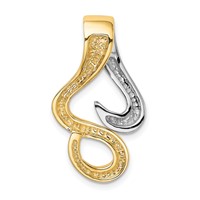14K Two-Tone Slide Fits Up to 10mm Regular Fancy Reversible Omega view 4