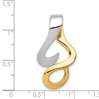 14K Two-Tone Slide Fits Up to 10mm Regular Fancy Reversible Omega view 3