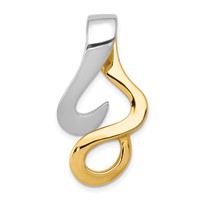 14K Two-Tone Slide Fits Up to 10mm Regular Fancy Reversible Omega view 1
