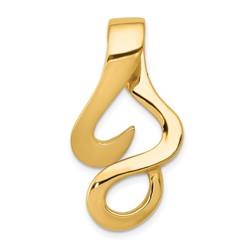 14K Yellow Gold Polished Slide Fits Up to 10mm Regular Fancy Reversible Omega