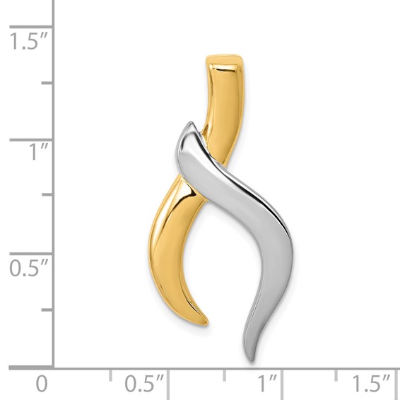 14k Two-Tone Slide Fits up to 6mm Regular/Fancy/Reversible Omega