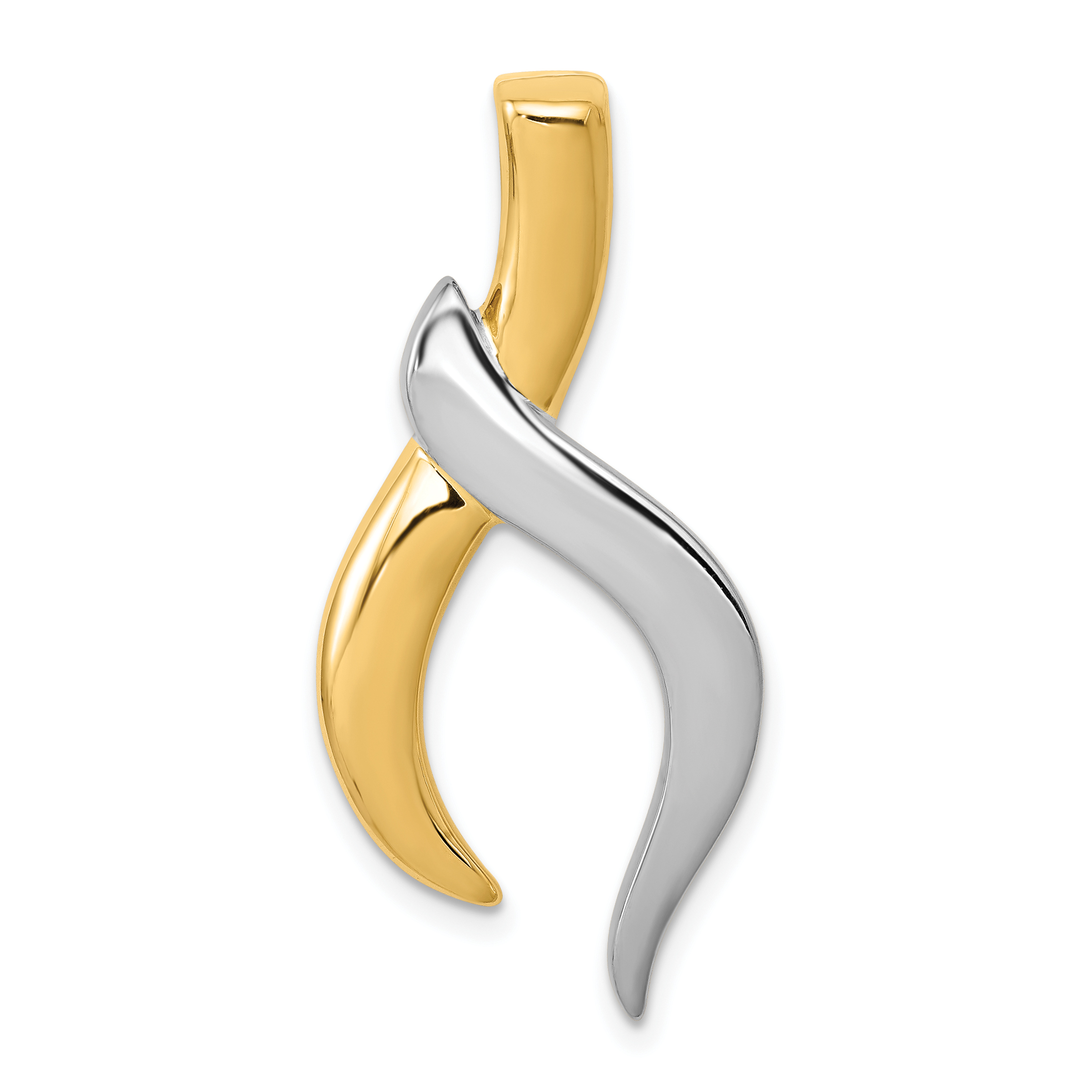 14k Two-Tone Slide Fits up to 6mm Regular/Fancy/Reversible Omega (SL303)