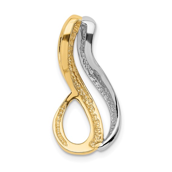 14k Two-Tone Slide Fits up to 6mm Regular/Fancy/Reversible Omega