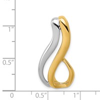14K Two-Tone Slide Fits Up to 6mm Regular Fancy Reversible Omega view 4