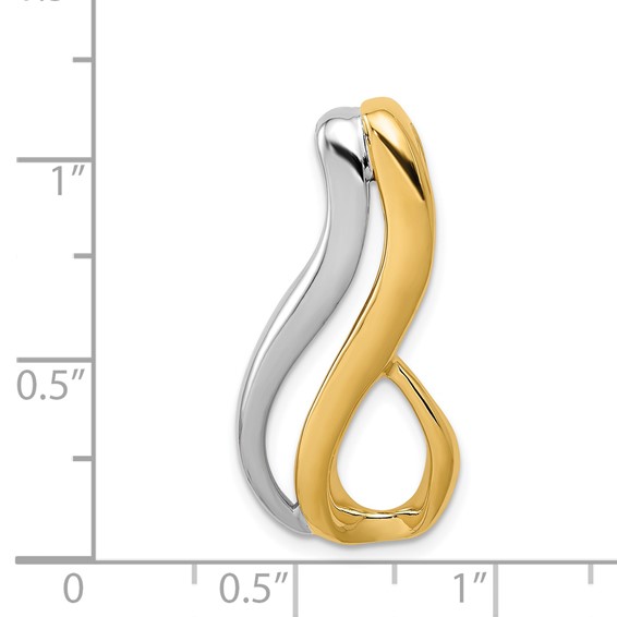 14k Two-Tone Slide Fits up to 6mm Regular/Fancy/Reversible Omega