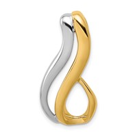 14K Two-Tone Slide Fits Up to 6mm Regular Fancy Reversible Omega view 1