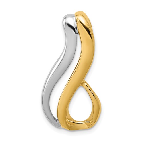 14K Two-Tone Slide Fits Up to 6mm Regular Fancy Reversible Omega
