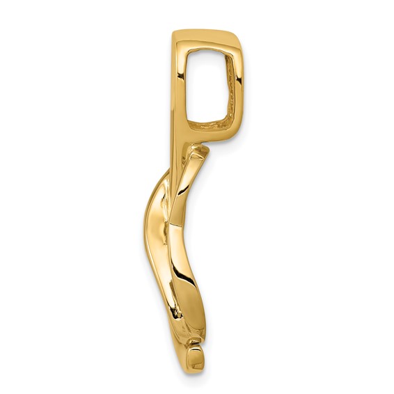 14k Polished Slide Fits up to 4mm Regular/6mm Fancy or Reversible Omega