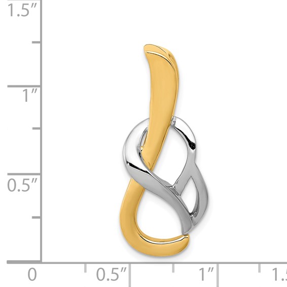 14k Polished Slide Fits up to 4mm Regular/6mm Fancy or Reversible Omega