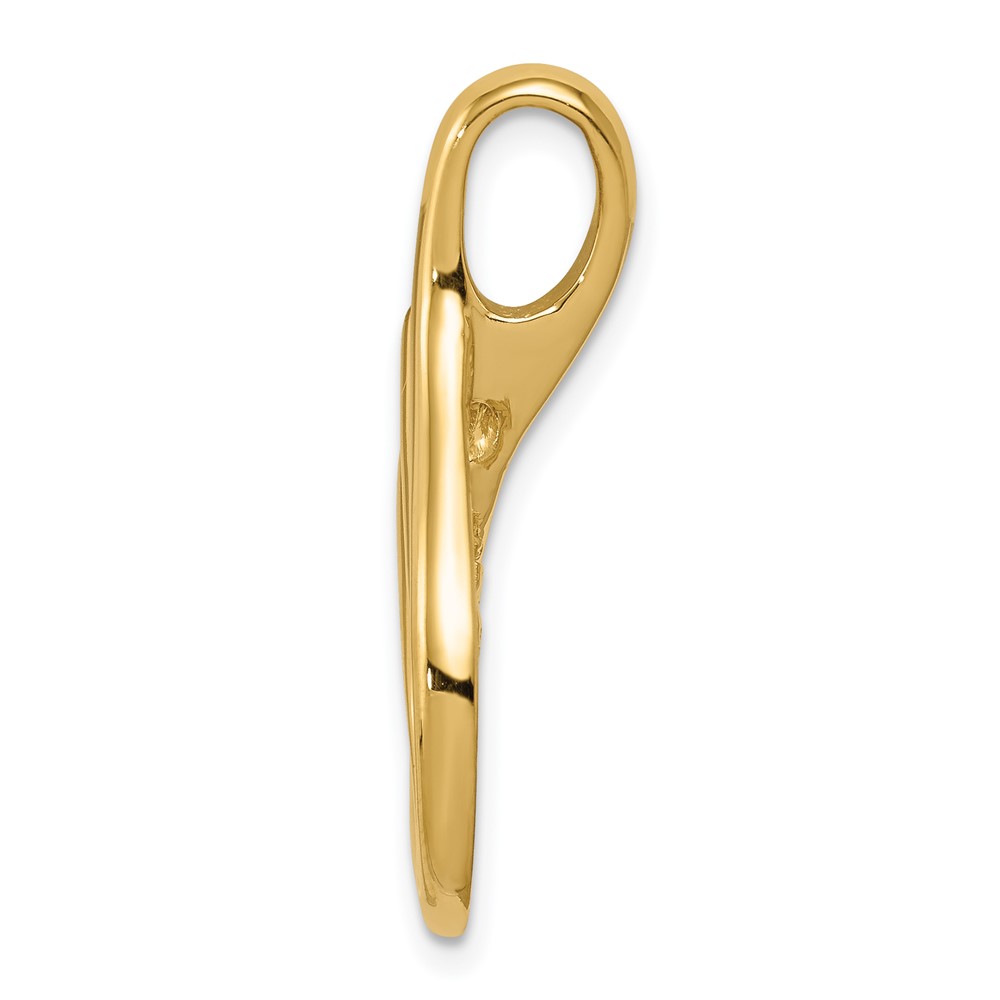 14k Polished Slide Fits up to 4mm Regular/6mm Fancy or Reversible Omega (SL315)