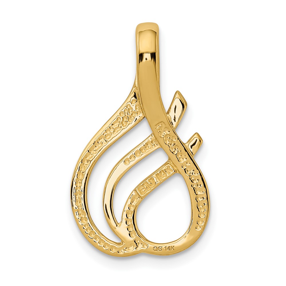 14k Polished Slide Fits up to 4mm Regular/6mm Fancy or Reversible Omega (SL315)