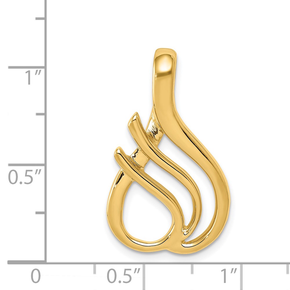 14k Polished Slide Fits up to 4mm Regular/6mm Fancy or Reversible Omega (SL315)