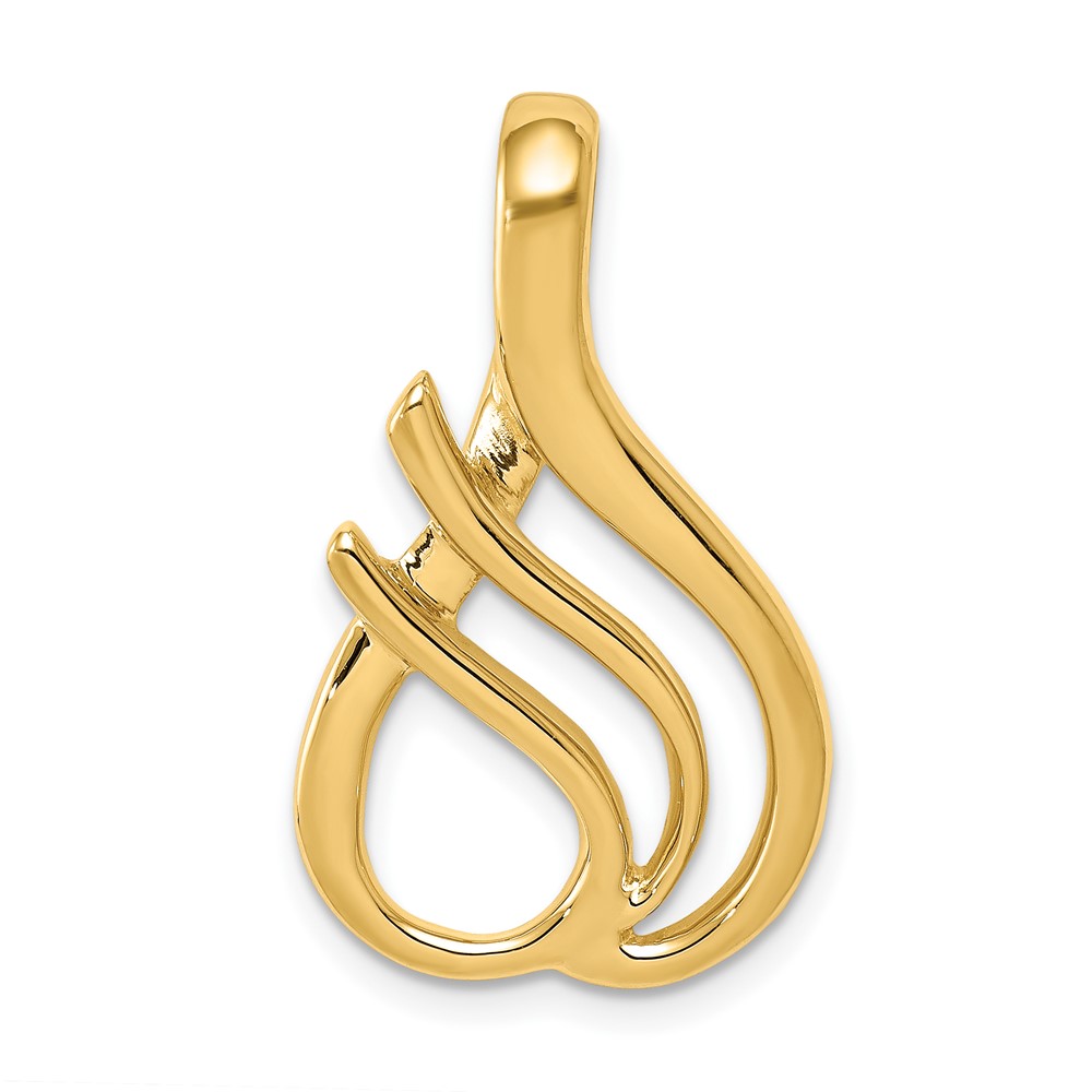 14k Polished Slide Fits up to 4mm Regular/6mm Fancy or Reversible Omega (SL315)