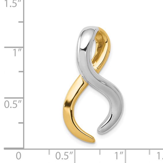 14k Polished Slide Fits up to 4mm Regular/6mm Fancy or Reversible Omega