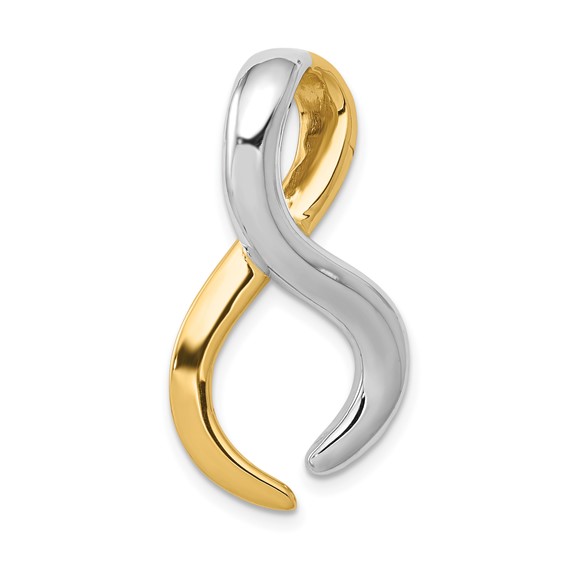 14k Polished Slide Fits up to 4mm Regular/6mm Fancy or Reversible Omega