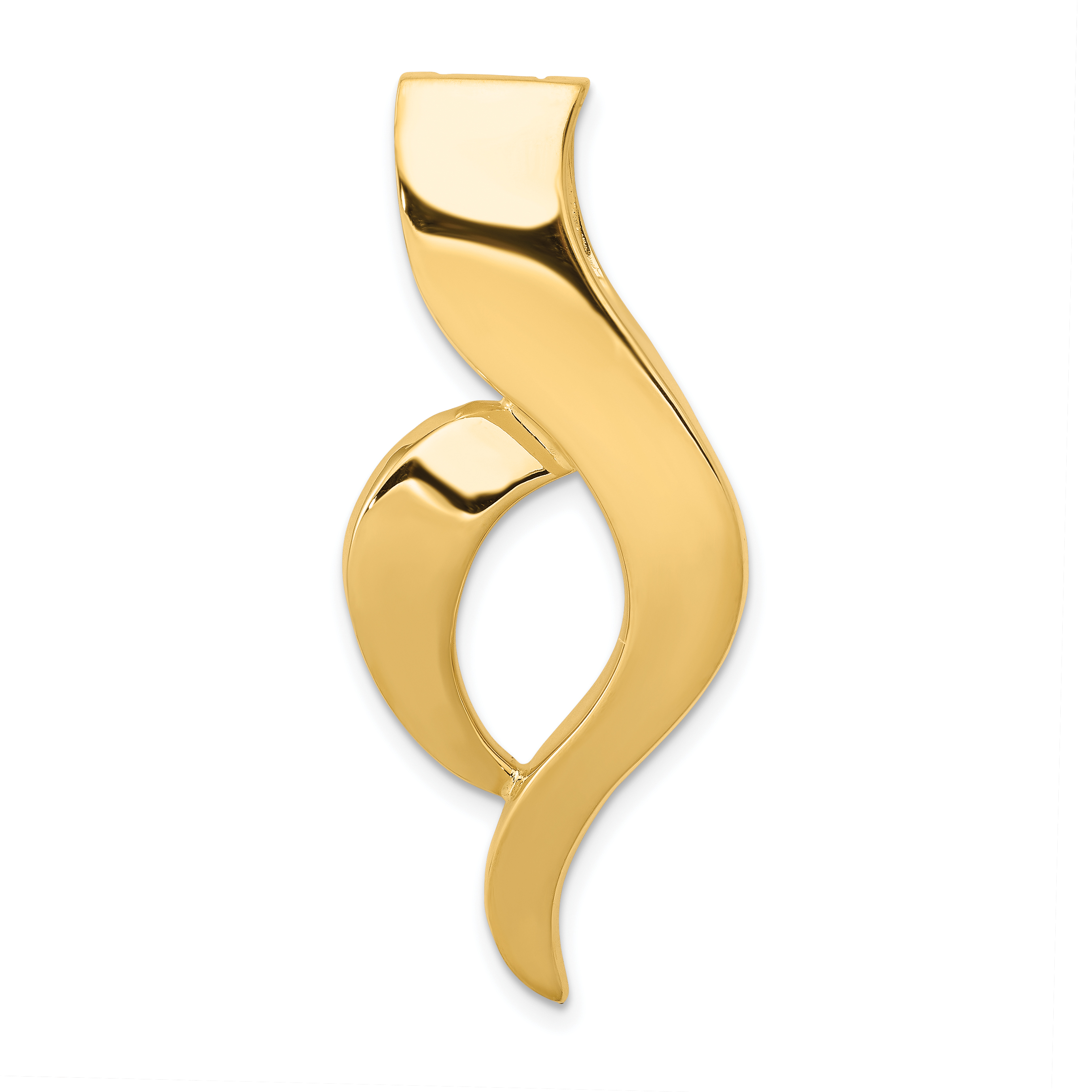 14k Polished Slide Fits up to 6mm Regular/8mm Fancy or Reversible Omega (SL318)