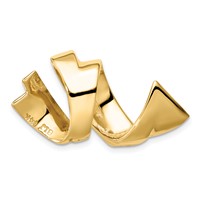 14K Yellow Gold Polished Spiral Slide Fits Up to 8mm Regular 10mm Fancy Or Reversible Omega view 3