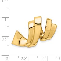 14K Yellow Gold Polished Spiral Slide Fits Up to 8mm Regular 10mm Fancy Or Reversible Omega view 4