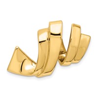 14K Yellow Gold Polished Spiral Slide Fits Up to 8mm Regular 10mm Fancy Or Reversible Omega view 1