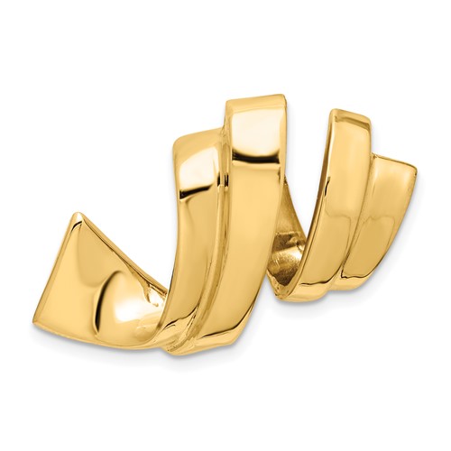 14K Yellow Gold Polished Spiral Slide Fits Up to 8mm Regular 10mm Fancy Or Reversible Omega
