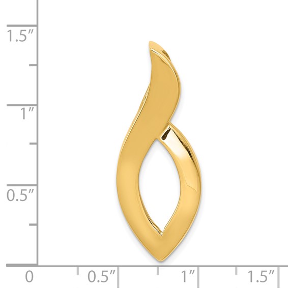 14K Polished Slide Fits up to 6mm Regular/8mm Fancy or Reversible Omega