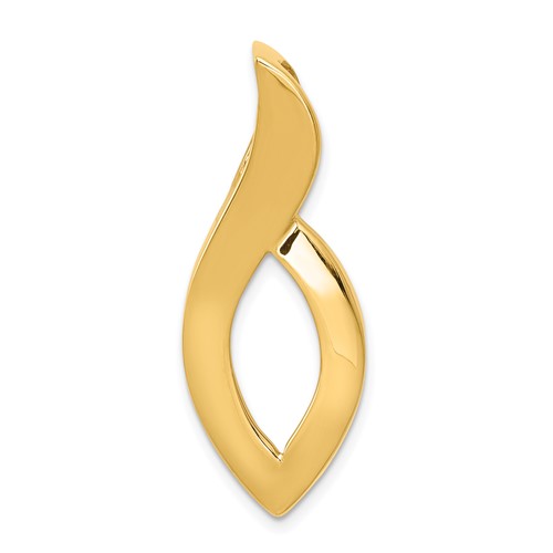14K Yellow Gold Polished Slide Fits Up to 6mm Regular 8mm Fancy Or Reversible Omega