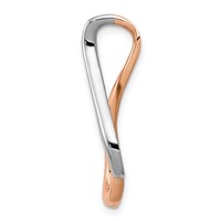 14K White and Rose Gold Slide Fits Up to 4mm Regular 6mm Fancy Or Reversible Omega view 2