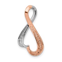 14K White and Rose Gold Slide Fits Up to 4mm Regular 6mm Fancy Or Reversible Omega view 3