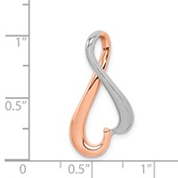 14K White and Rose Gold Slide Fits Up to 4mm Regular 6mm Fancy Or Reversible Omega view 4