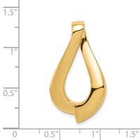 14K Yellow Gold Polished Slide Fits Up to 8mm Regular 10mm Fancy Or Reversible Omega view 4