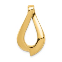 14K Yellow Gold Polished Slide Fits Up to 8mm Regular 10mm Fancy Or Reversible Omega view 1